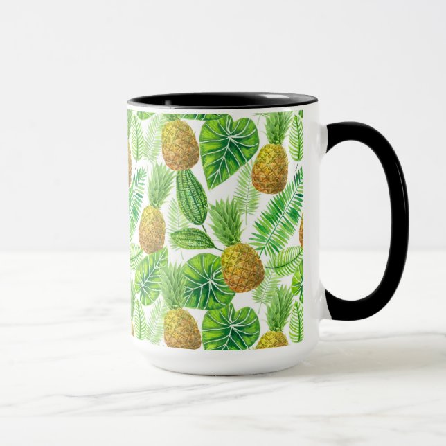 Ananas und tropische Blätter Tasse (Rechts)