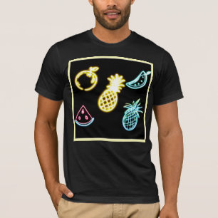Ananas und tropische Früchte Neon T-Shirt