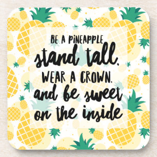 Ananas Untersetzer aus Kunststoff mit Korkrücken -