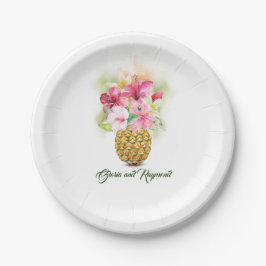 Ananas Vase Tropical Floral Beach Hochzeit Pappteller