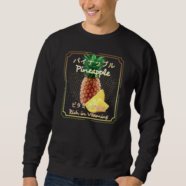 Ananas Vegan gesundes Obst und Gemüse Sweatshirt (Vorderseite)