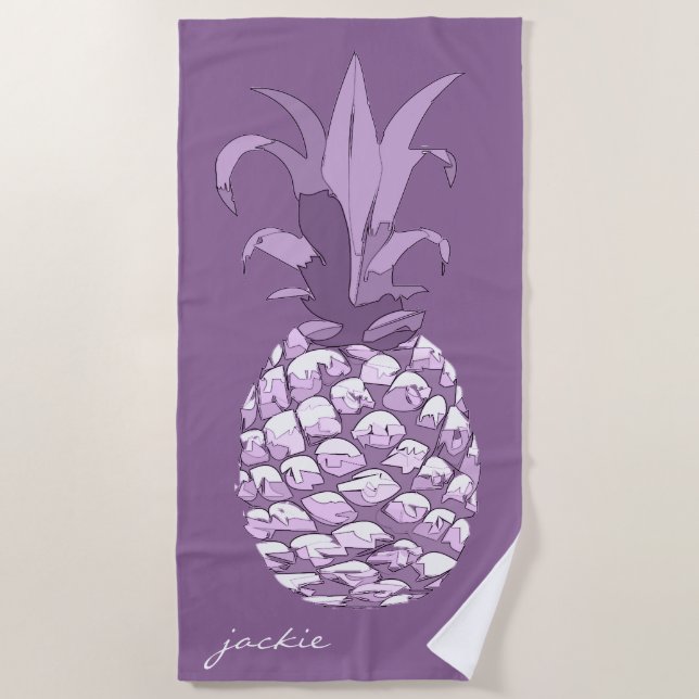 Ananas Violet ID239 Strandtuch (Vorderseite)