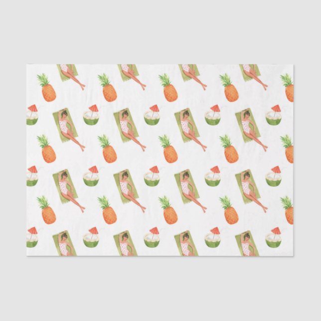 Ananas von Sun (Design 29 Yellow/Orange Series) Seidenpapier (Vorderseite)