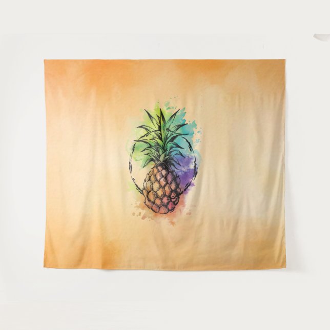 Ananas Wandteppich (Vorderseite (Horizontal))