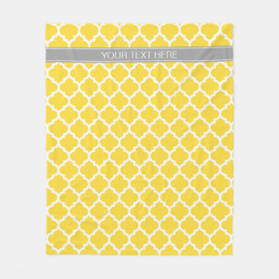 Ananas, was marokkanisch #5 Dk Gray Name Monogram Fleecedecke