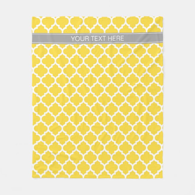 Ananas, was marokkanisch #5 Dk Gray Name Monogram Fleecedecke (Vorderseite)