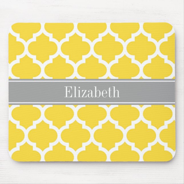 Ananas, was marokkanisch #5 Dk Gray Name Monogram Mousepad (Vorne)
