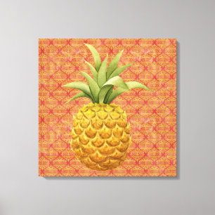 Ananas Wasserfarbe Fett gezackte Canvas Print Leinwanddruck