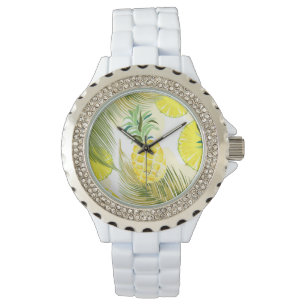 Ananas Wasserfarbe Frische Sommermuster Armbanduhr
