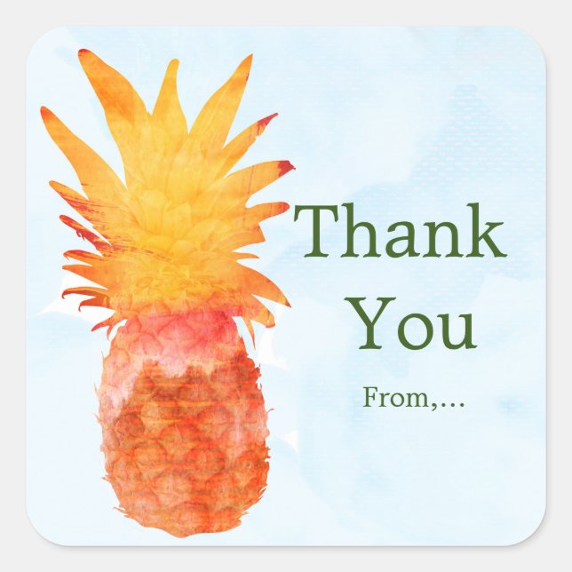 Ananas Wasserfarben Tropical Luau Party Stickers (Vorderseite)