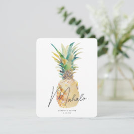 Ananas, Wasserfarben Tropische Hochzeit in Urlaubs Dankeskarte