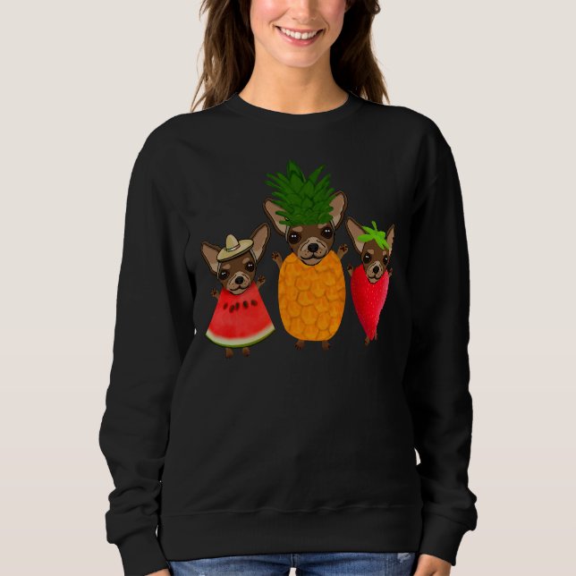 Ananas-Wassermelone und Erdbeerfashion Niedlich C Sweatshirt (Vorderseite)