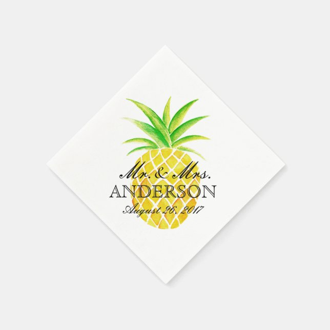 Ananas Watercolor Serviette (Ecke)