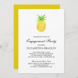 Ananas Watercolor Tropical Engagement Party Einladung