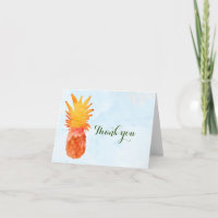 Ananas Watercolor Tropical Luau Danke Karte