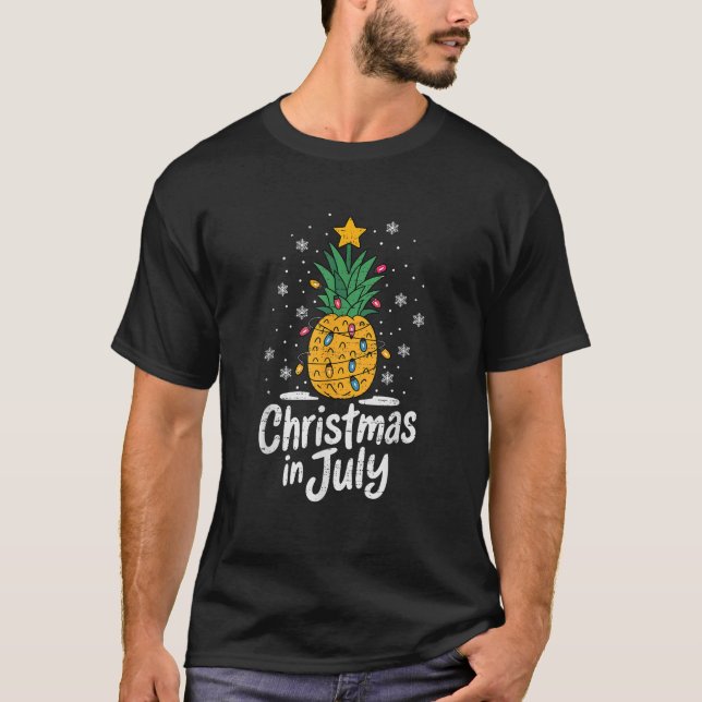 Ananas Weihnachten im Juli Sommer Xmas Beach Vaca T-Shirt (Vorderseite)