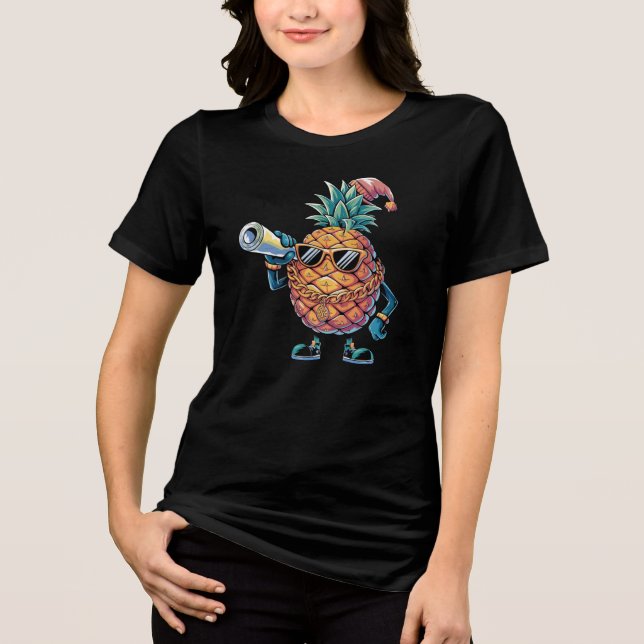 Ananas Weihnachten Tri-Blend Shirt (Vorderseite)