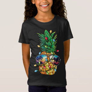 Ananas Weihnachtsbaum Lights Weihnachtsbrille T-Shirt