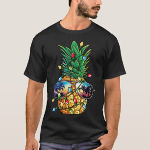 Ananas Weihnachtsbaum Lights Weihnachtsbrille T-Shirt