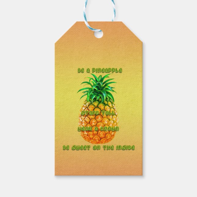 Ananas-Weisheit Geschenkanhänger (Vorderseite)