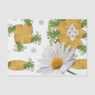 Ananas, weiß Daisy Seidenpapier