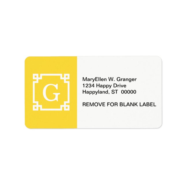 Ananas, welcher griechische Schlüsselrahmen #2 Anf Adressaufkleber (Vorne)