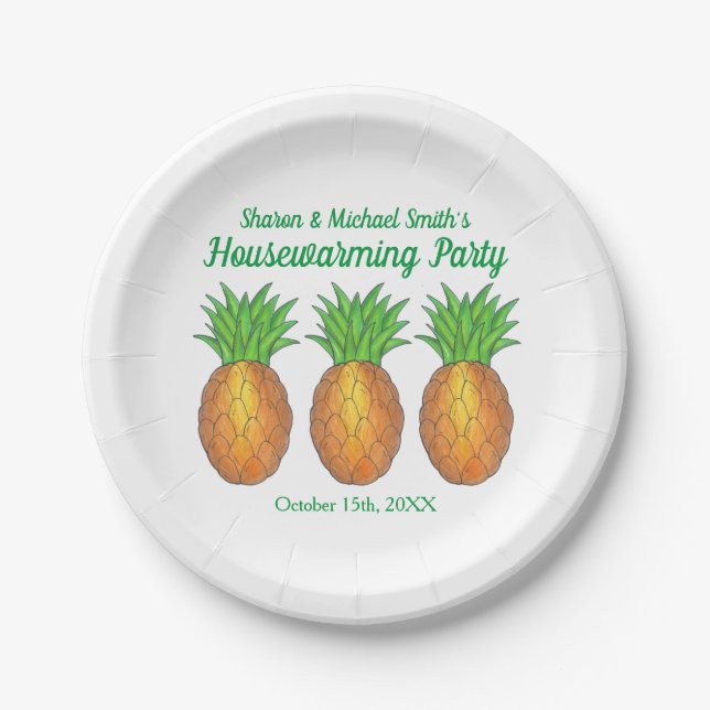 Ananas Welcome Open House Housewarming Party Pappteller (Vorderseite)