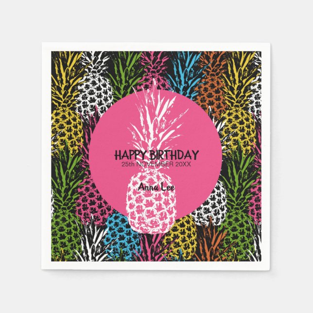 Ananas Wild und Süß Serviette (Vorderseite)