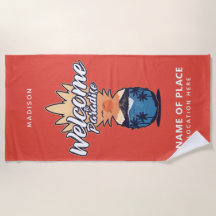 Ananas Willkommener Text und Farbhandtuch