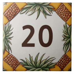 Ananas Wüste Pflanze House Number Sign Plaque Fliese