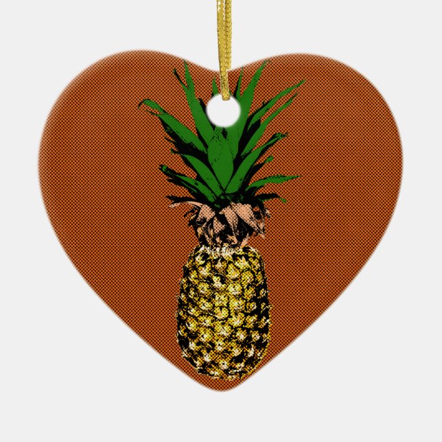 Ananas-Zeitungspapier Keramikornament (Vorne)