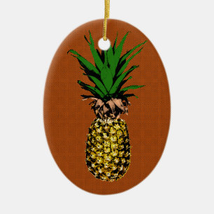 Ananas-Zeitungspapier Keramikornament