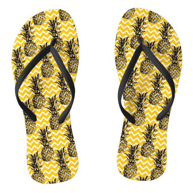 Ananas-Zickzacke Flip Flops (Fußbett)