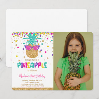 Ananas zum Geburtstag Foto Einladung
