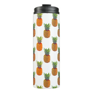 Ananasfrüchte auf Weiß Thermosbecher