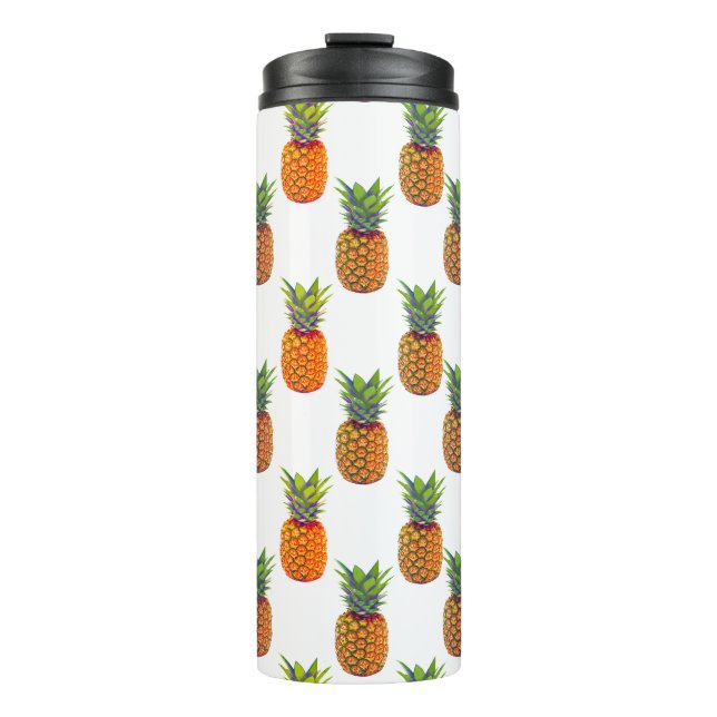 Ananasfrüchte auf Weiß Thermosbecher (Vorderseite)