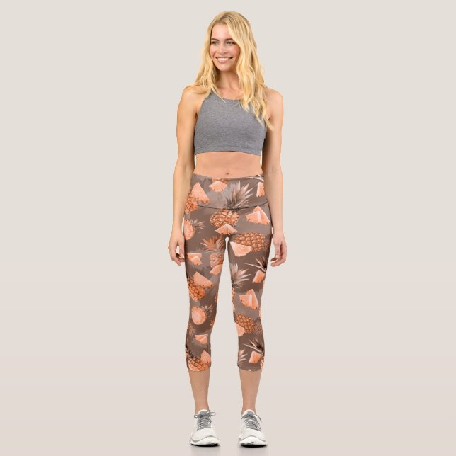 Ananasmuster 4 capri leggings (Vorderseite)