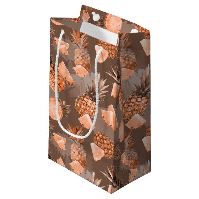 Ananasmuster 4 kleine geschenktüte (Vorderseite Schrägansicht)
