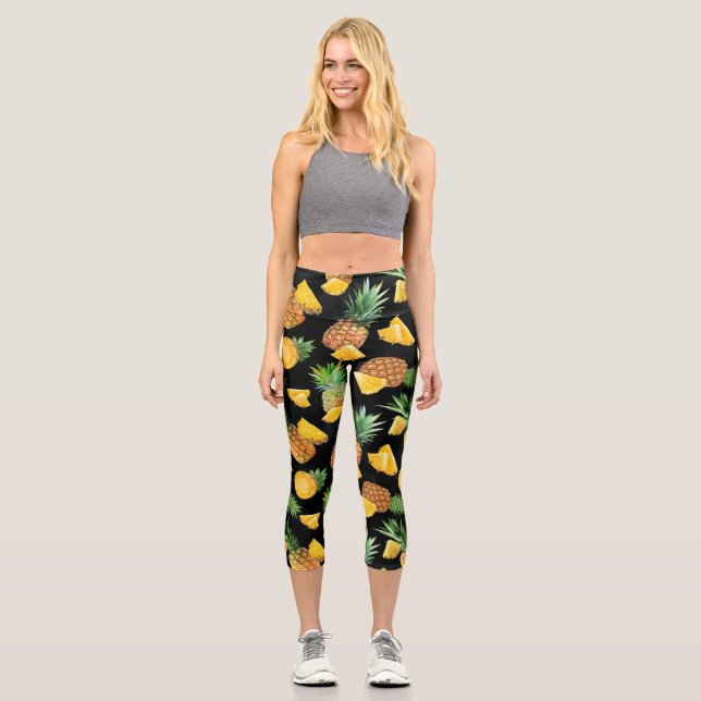 Ananasmuster 8 capri leggings (Vorderseite)