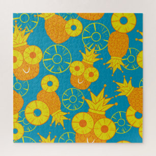Ananasringe: Doodle Cartoon Vintage. Puzzle