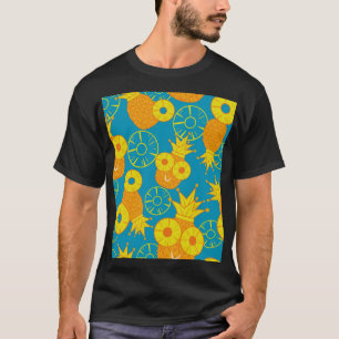 Ananasringe: Doodle Cartoon Vintage. T-Shirt