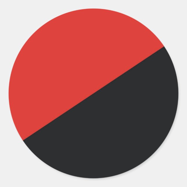 Anarchie Fahne rot schwarz Runder Aufkleber (Vorderseite)