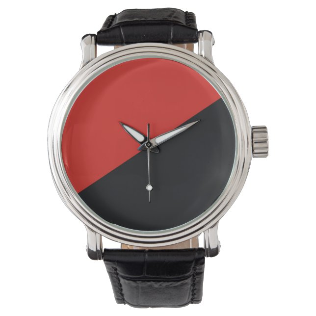Anarchie Flaggensymbol Punk Kommunismus Sozialismu Armbanduhr (Vorderseite)