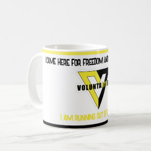 Anarchie Freiwilligkeit Gold gelbe schwarze Logo-T Kaffeetasse