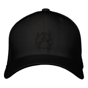 Anarchie-Logo schwarz auf schwarz Bestickte Baseballkappe