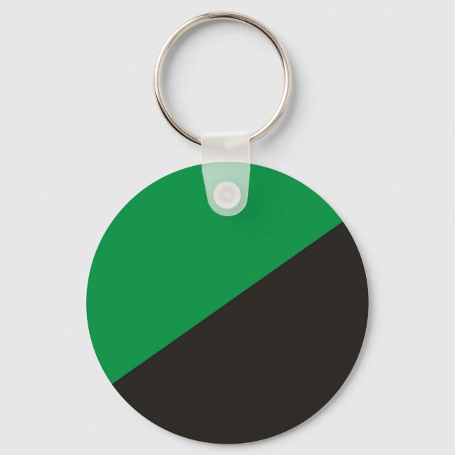 Anarchie Öko flagge grüne schwarze Ökologie Bio Schlüsselanhänger (Vorderseite)