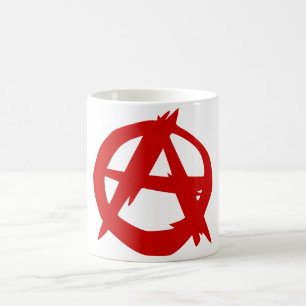 Anarchie-Symbol-Rot A und Kreis ohne Machthaber Tasse