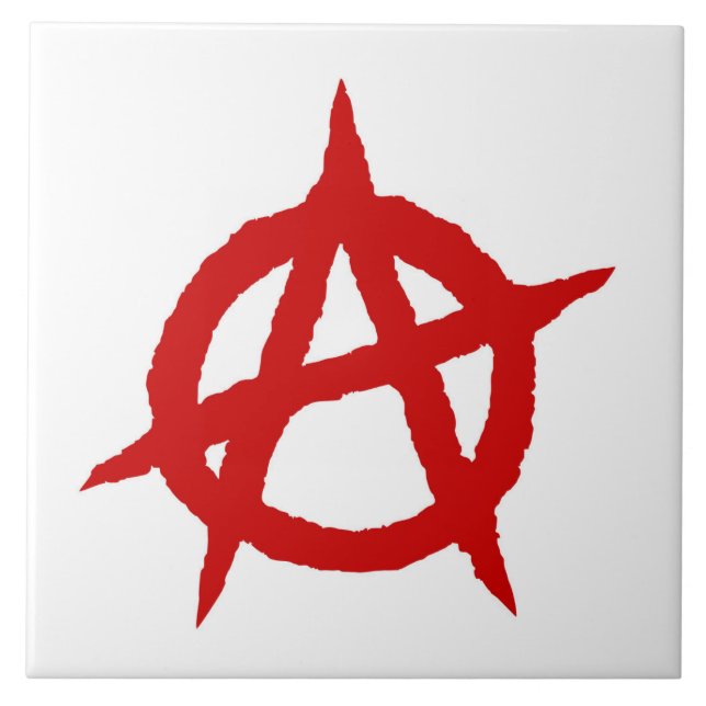 Anarchie Symbol rot Punk Kultur Zeichen chaos p Fliese (Vorderseite)