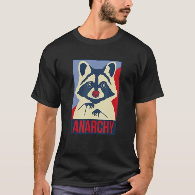 Anarchie Trash Panda Raccoon Tierdesign T-Shirt (Vorderseite)