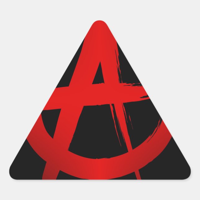 Anarchiesymbol Dreieckiger Aufkleber (Vorderseite)